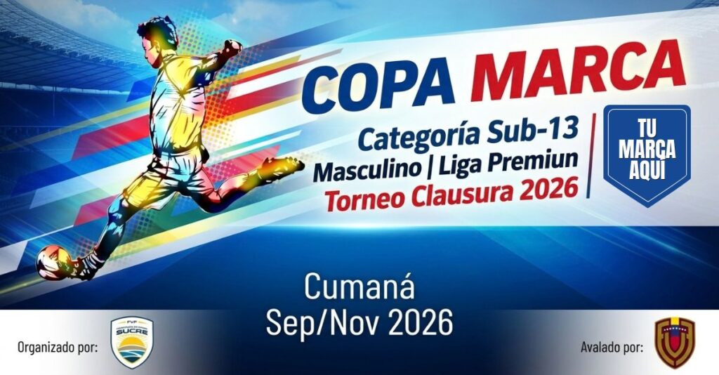 Tu Marca en la Copa de la Asociación de Fútbol del Estado Sucre en el Torneo Clausura 2026